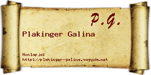 Plakinger Galina névjegykártya